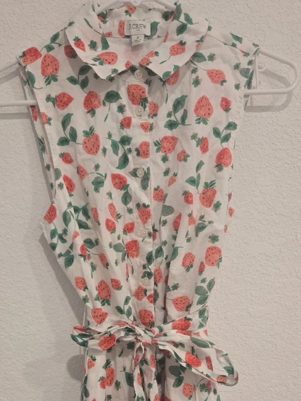 J. Crew White Maxi Shirt Dress with Coral Rose Print Size 2